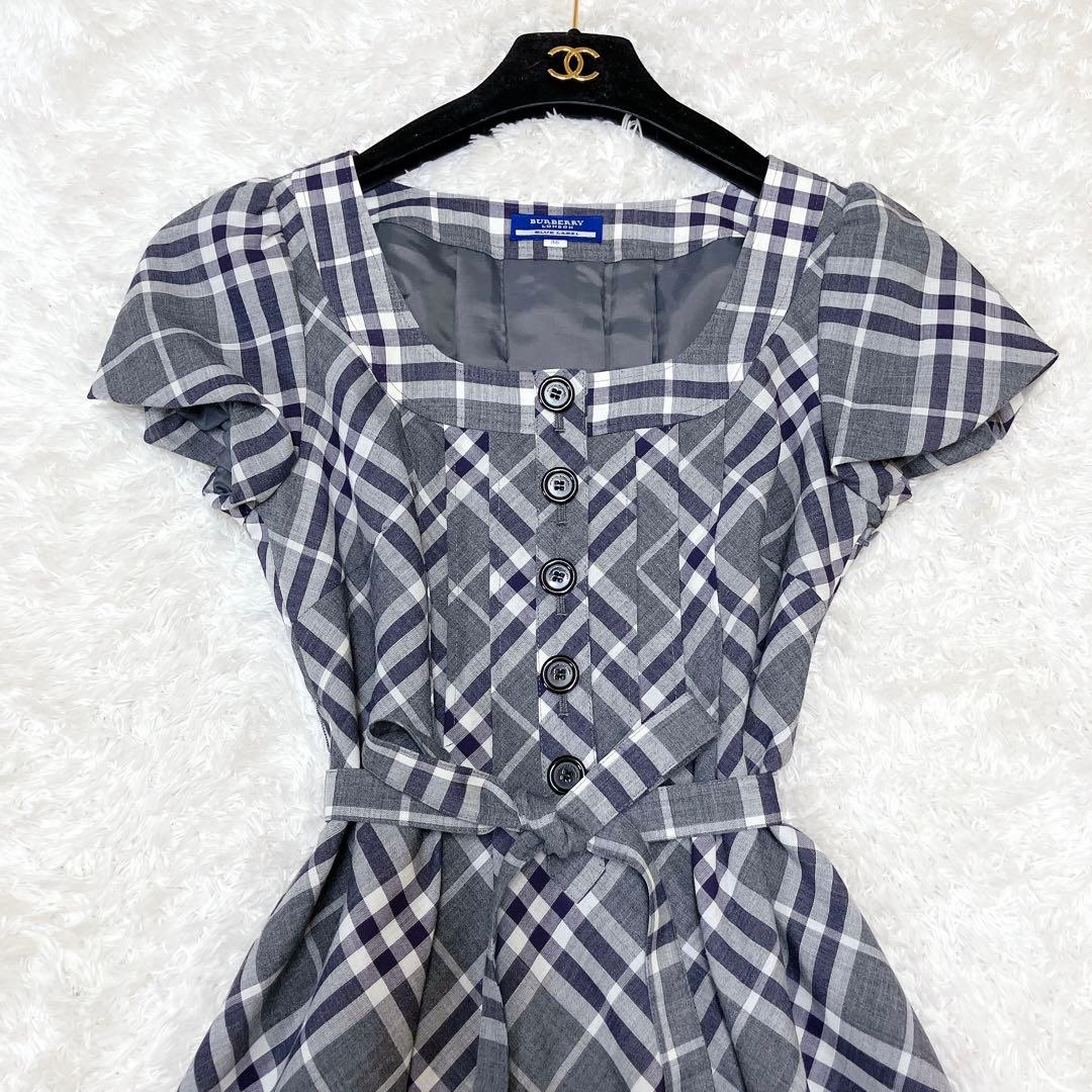 38=M】BURBERRYﾌﾞﾙｰﾚｰﾍﾞﾙ ワンピース