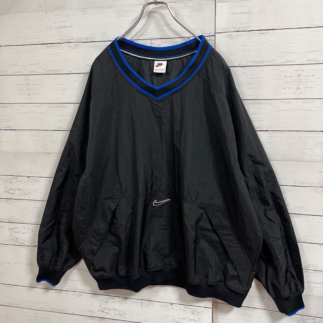 1【希少XXL】ナイキ☆銀タグ Vネック ナイロン プルオーバー☆7419