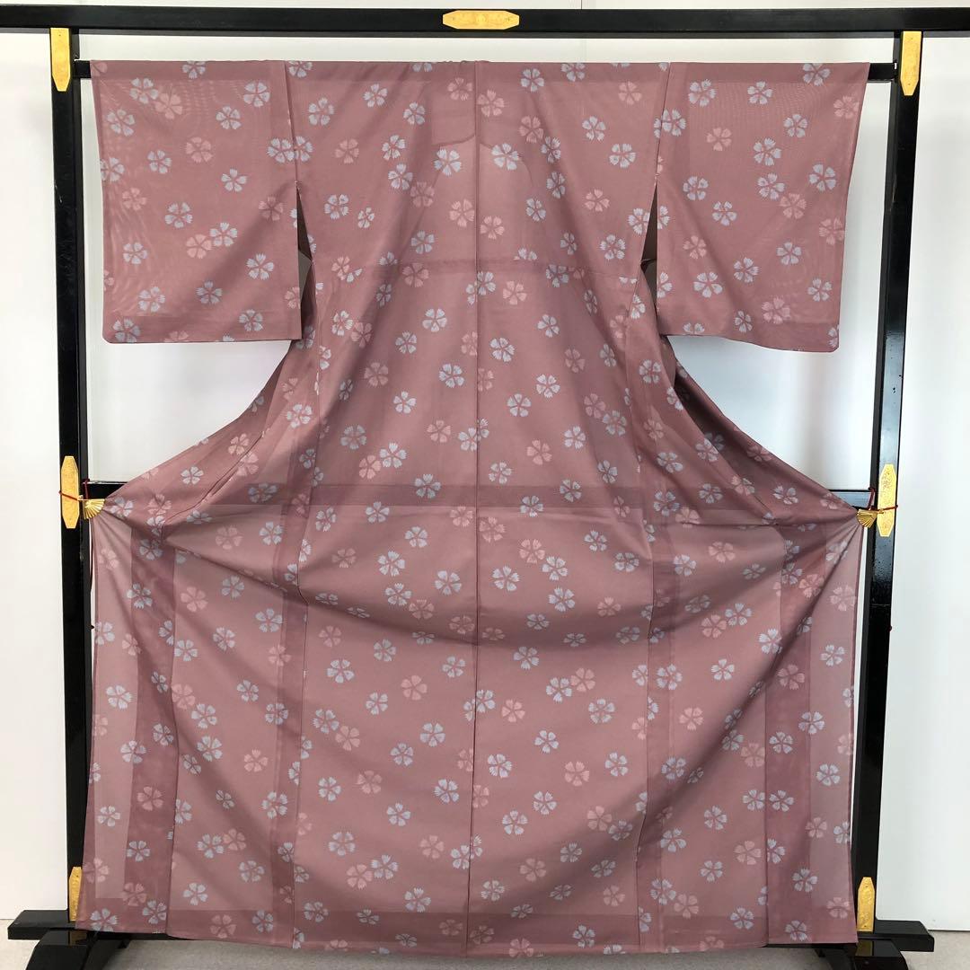 夏着物 小紋 絽 さんび 可愛らしい花模様 紫桃鼠色 KK-1990 楽天市場】【絽の夏きもの】H・L 着物 小紋【着物単品】ダスティカラー