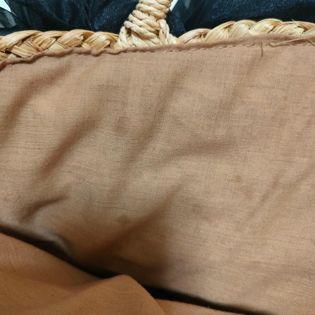 ラドロー かごバック 編み込み チュール シフォン フラワー バルーン