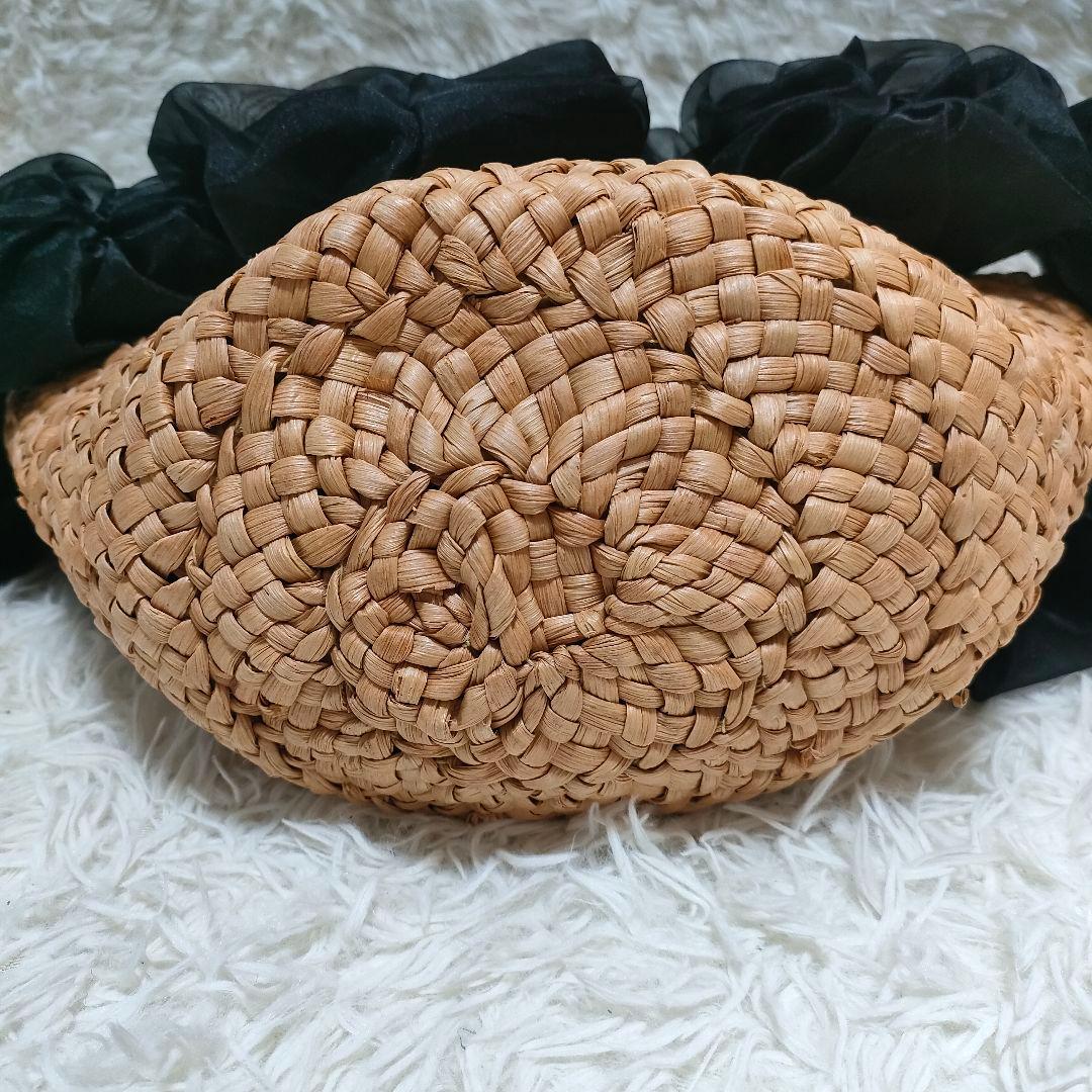 ラドロー かごバック 編み込み チュール シフォン フラワー バルーン