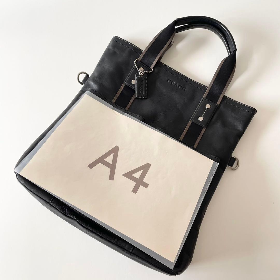 極美品】COACH メンズ 2wayビジネスバッグ ヘリテージ 黒 - バッグ