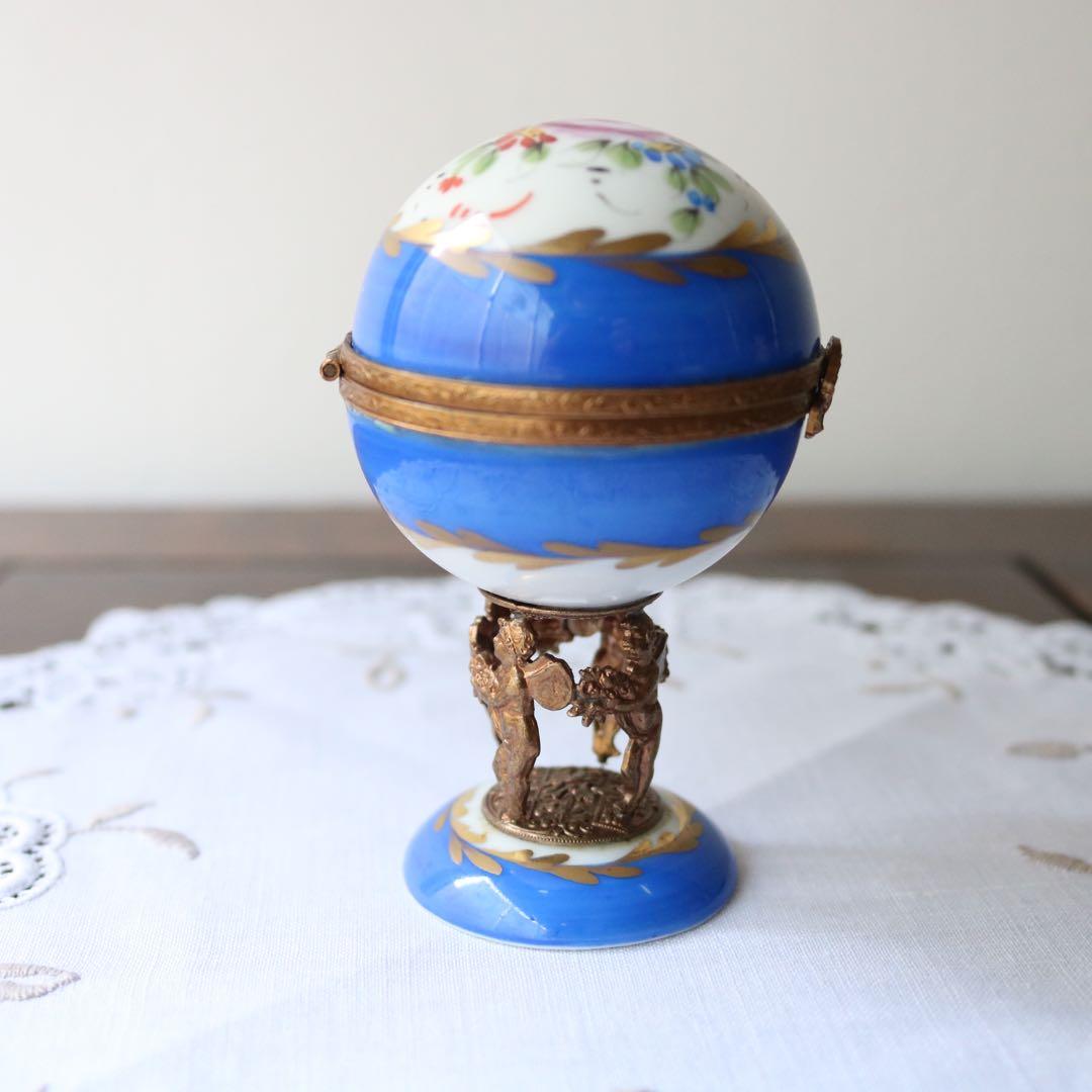 LIMOGES リモージュボックス 天使の装飾 フランス エナメル 小物入れ