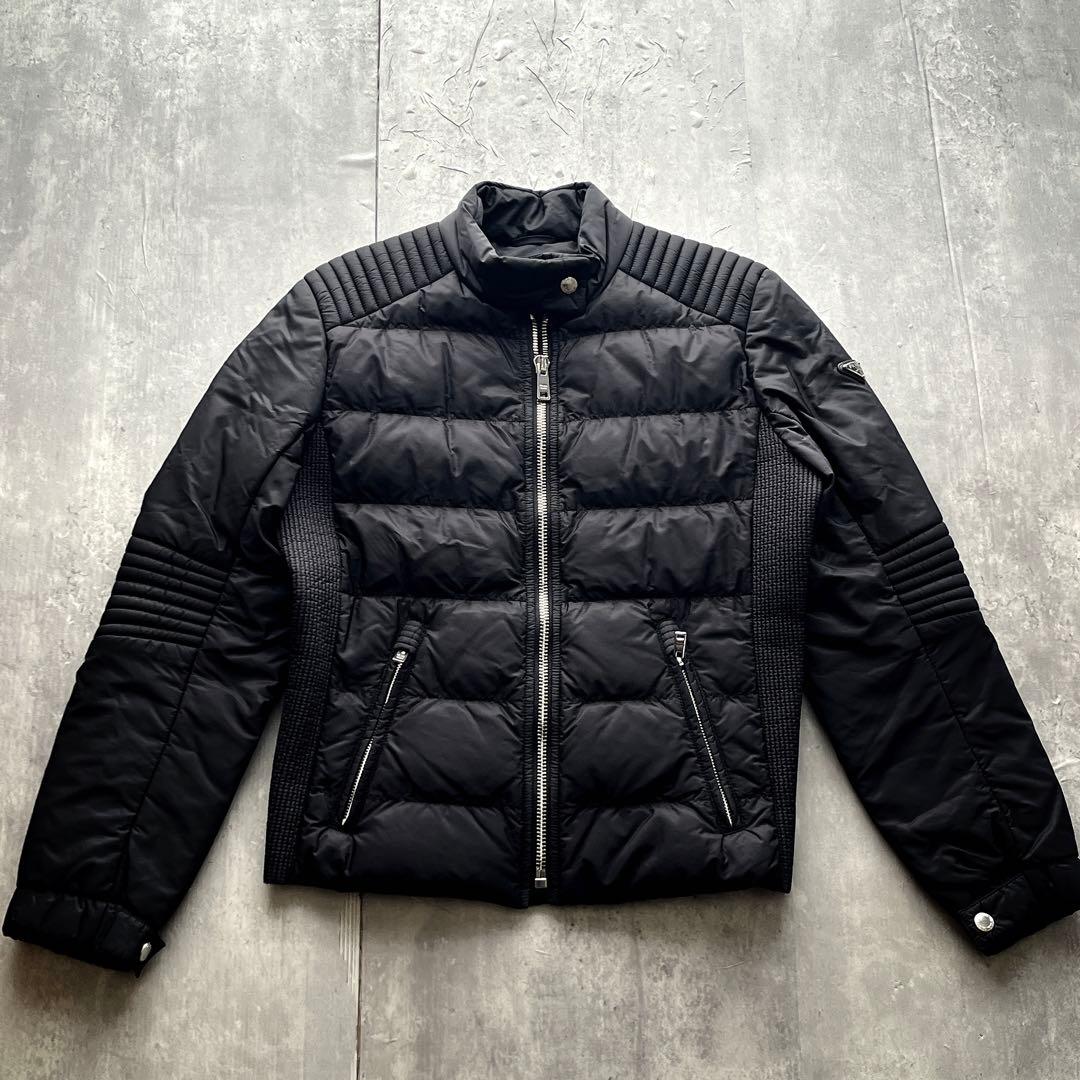 PRADA プラダ 三角ロゴ ライダース ダウンジャケット 短丈 ブルゾン
