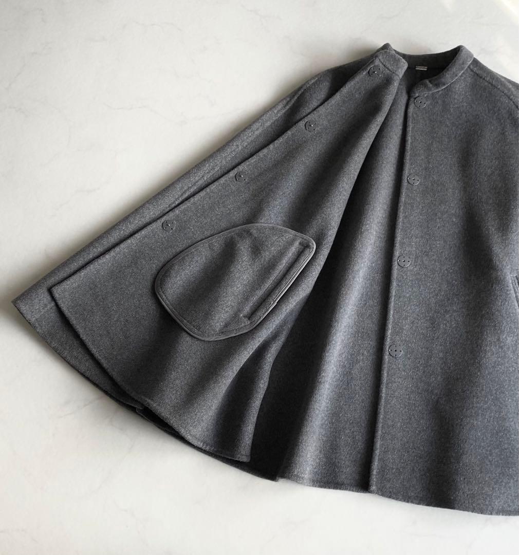 Mila Owen ウール混 スタンドカラーリバーケープコート 蛯原友里さん