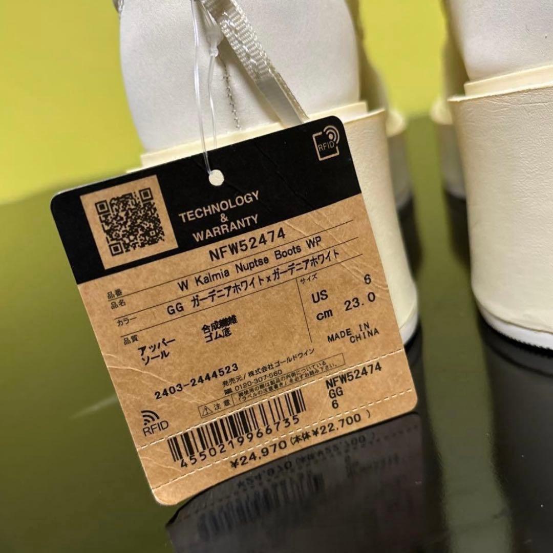 23.0cm 新品 ノースフェイス カルミア ヌプシブーツ 白 NFW52474