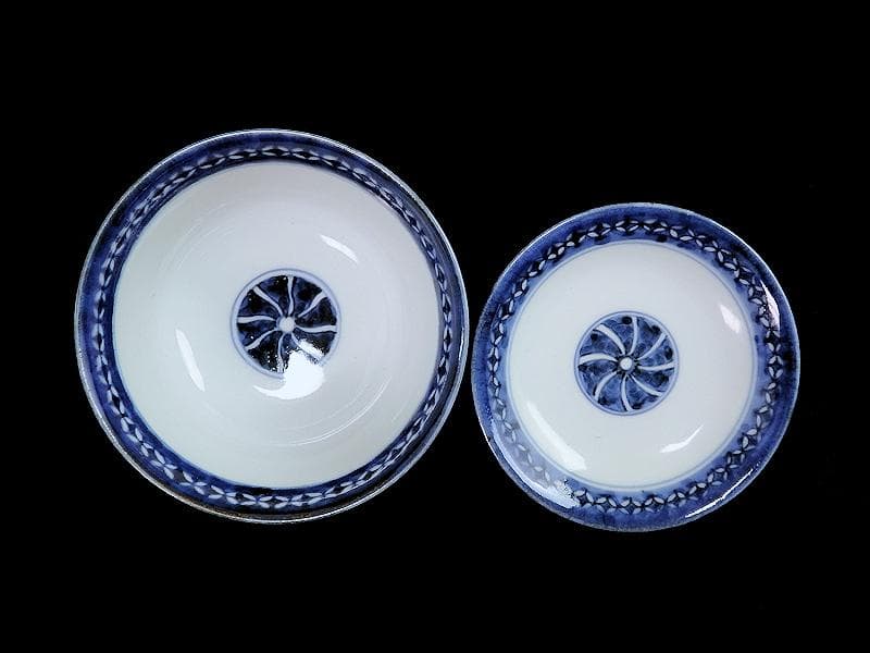 古伊万里 染付 鼓に調緒の図 蓋茶碗 江戸期 E213AS-CHl - メルカリ