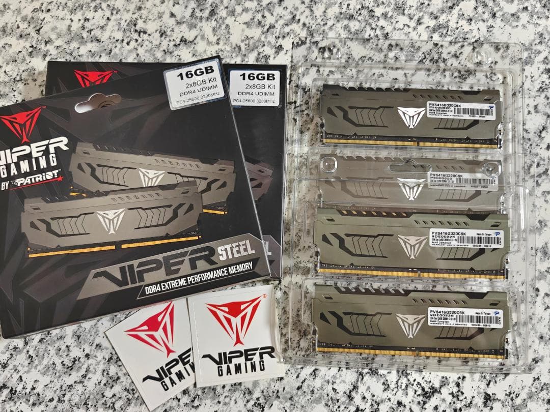 Patriot Viper DDR4-3200MHz 32GB(8×4) Patriot 32GB Viper Steel DDR4 3200 MHz UDIMM Memory