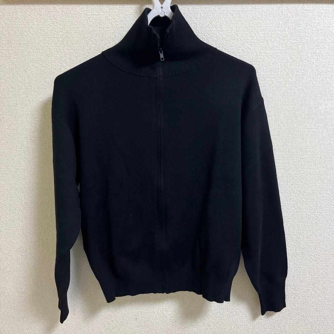 UNIQLO ダブルフェイスフルジップジャケット L ブラック480967 - メルカリ