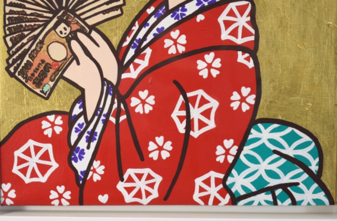 細川真希 キャンバス作品「参拾壱萬円也」6号 2017