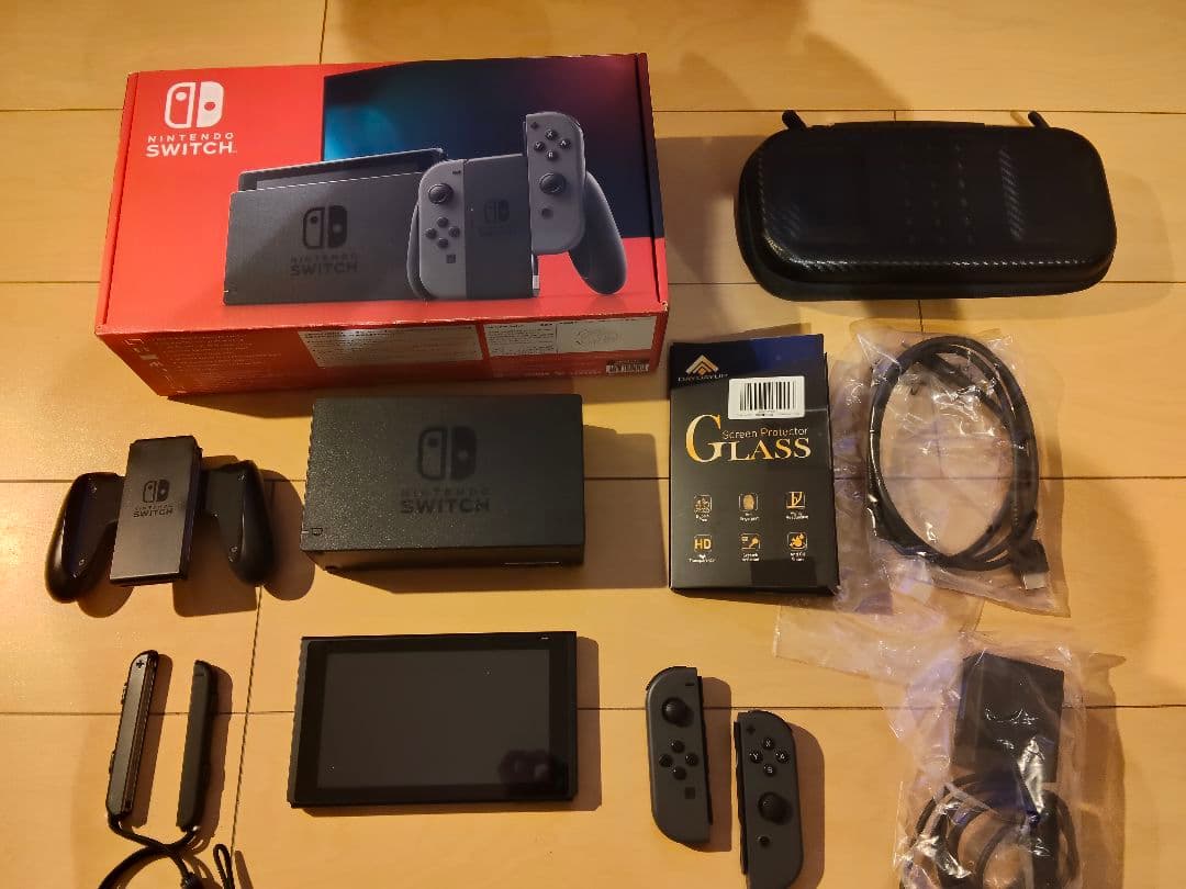 スイッチ新型HAC-001本体 箱付 付属品揃い ＋ 収納ケースとガラスフィルム Nintendo Switch 本体 HAC-001 箱付属品 液晶保護シート付き｜Yahoo