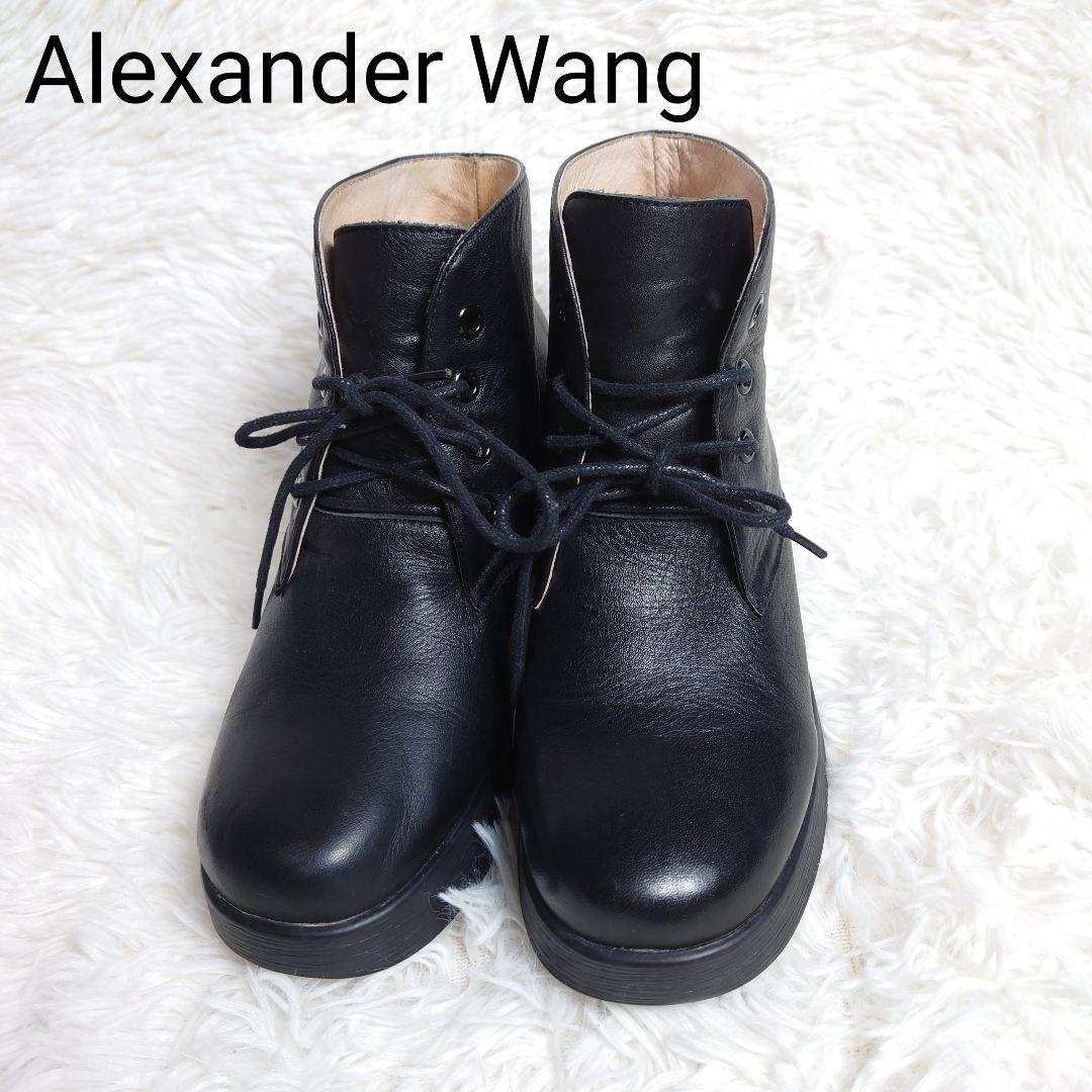アレキサンダーワン レースアップ ショート ブーツ 黒 - メルカリ