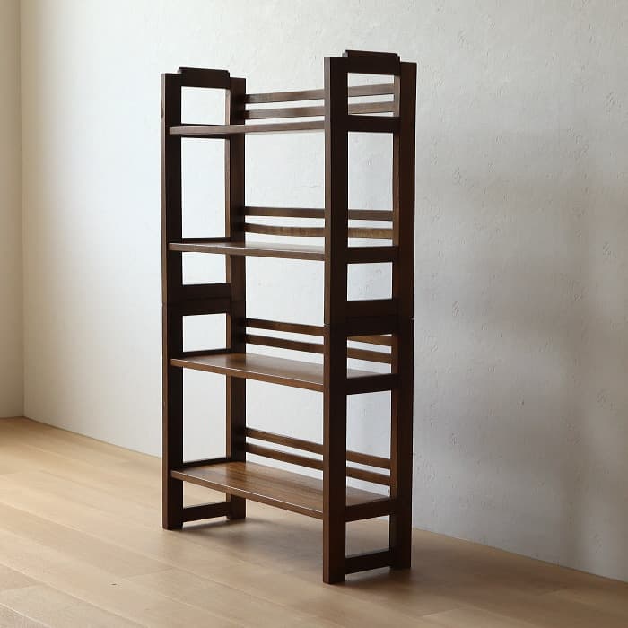 アンティーク 上下分割 本棚 書棚 無垢材 収納棚 古家具 ラック