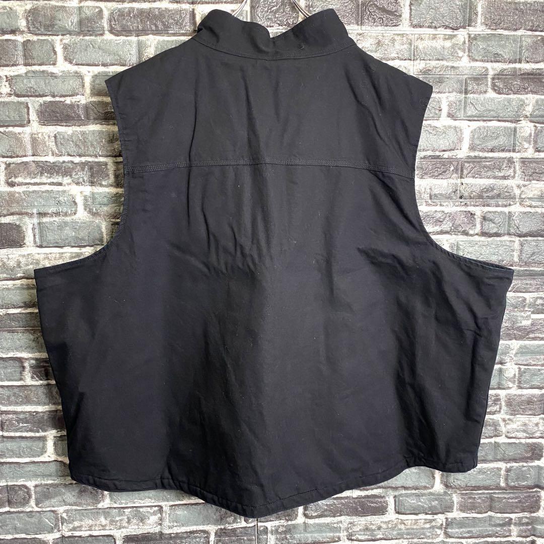 カーハート☆ダックベスト 裏ボア ブラック 黒 ビッグシルエット 古着