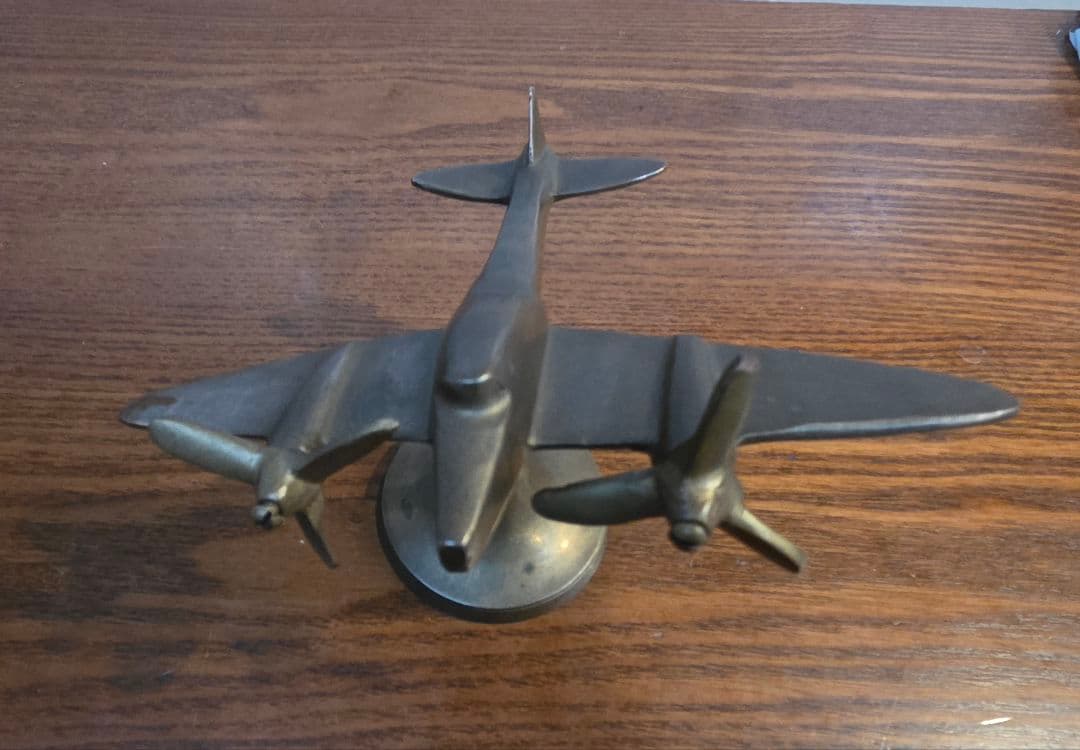 《アンティーク品》 双発飛行機 置物・オブジェ