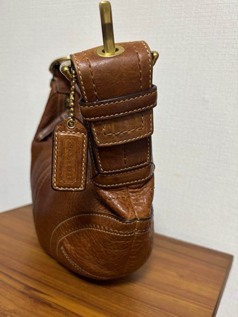 状態良好 オールドコーチ 10043 半月型 ワンハンドル レザー 茶 Y2K