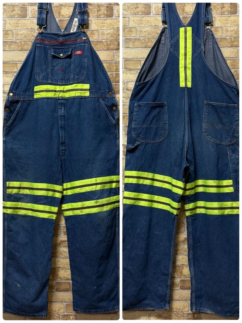 ディッキーズ メキシコ製 デニムオーバーオール リフレクター ワーク