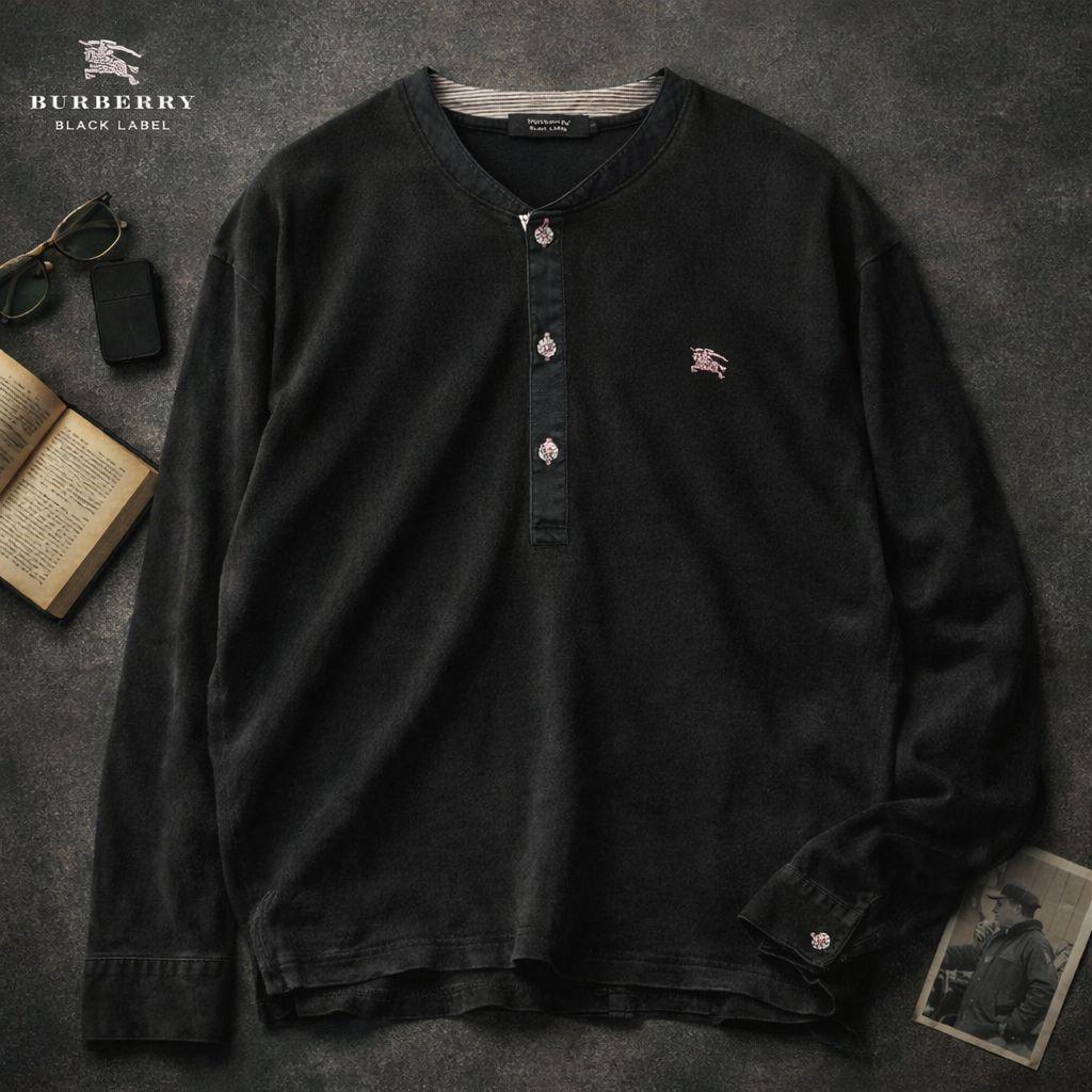 バーバリーブラックレーベル ヘンリーネック L ピンクホース刺繍 日本