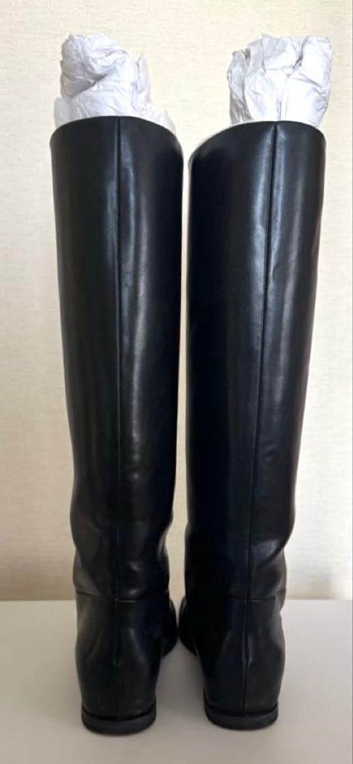 <LE TALON> 2cmワイドシャフトロングブーツ ブラック 24.5cm