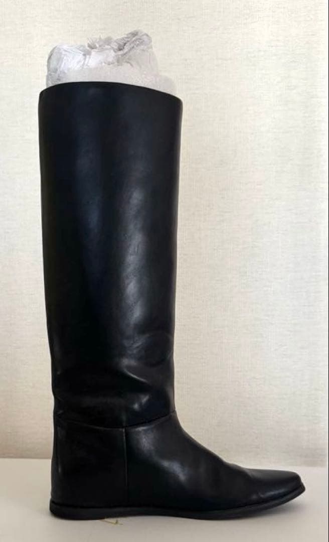 <LE TALON> 2cmワイドシャフトロングブーツ ブラック 24.5cm