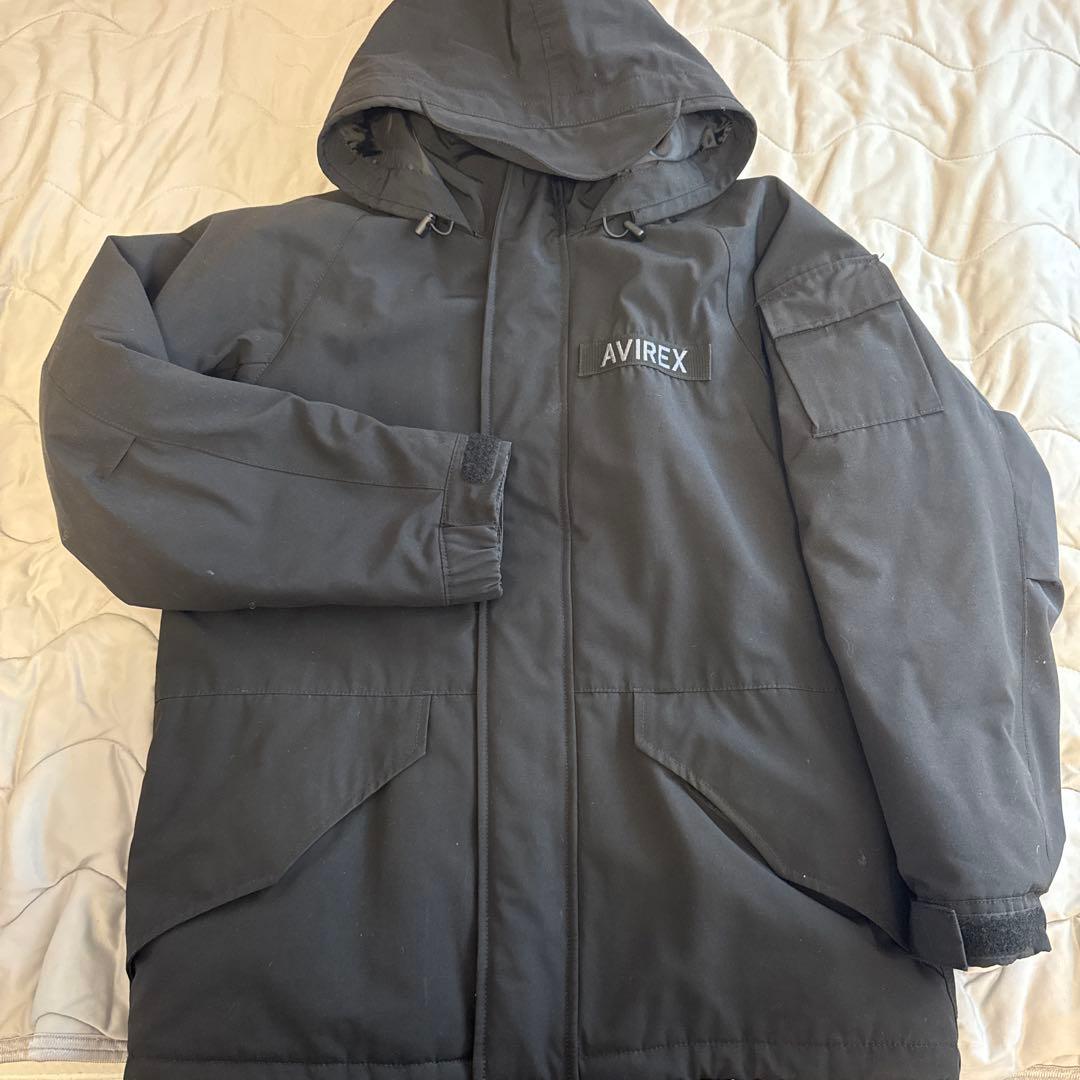 AVIREX フード付き ブラック ダウンジャケット M