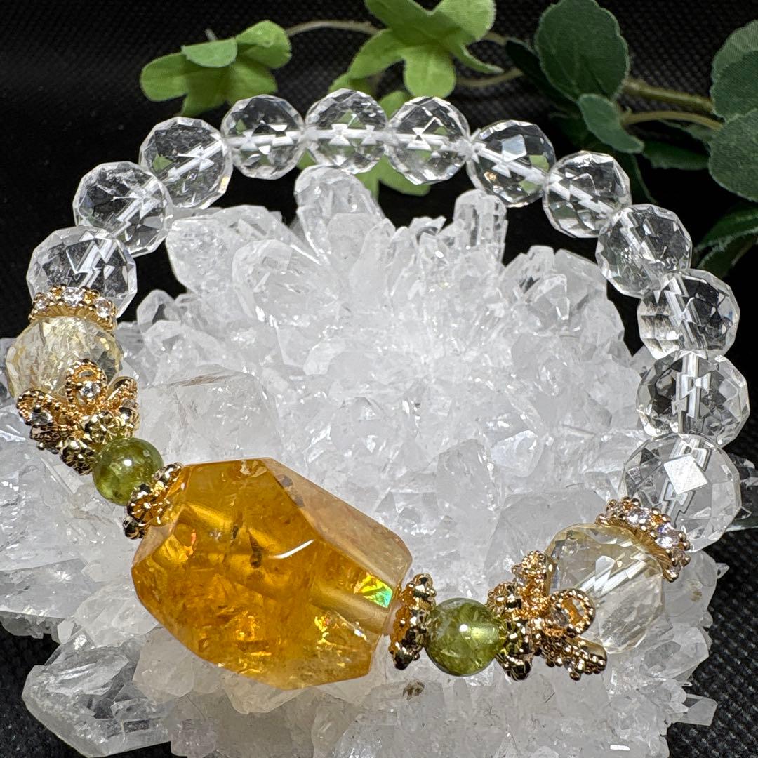 野村早代様お取置き10/20＊ハニーシトリン 虹 レモンシトリン ペリドット