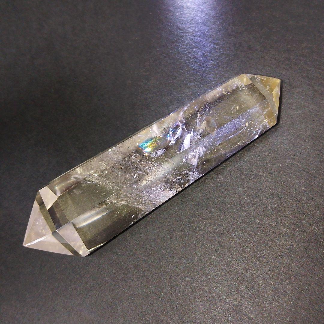 レインボーシトリン ダブルポイント 虹入り シトリン ダブルポイント 両剣黄水晶 種類お任せ (約30g~40g