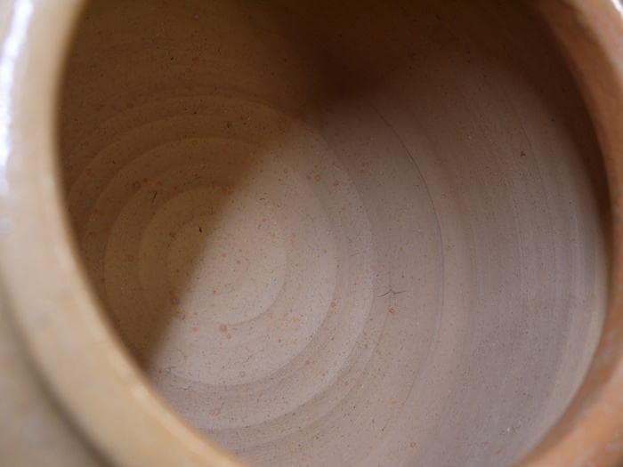 大樋焼　手焙　撫子文　秋の七草　無傷美品　径22.5cm　H16cm 合わせ箱