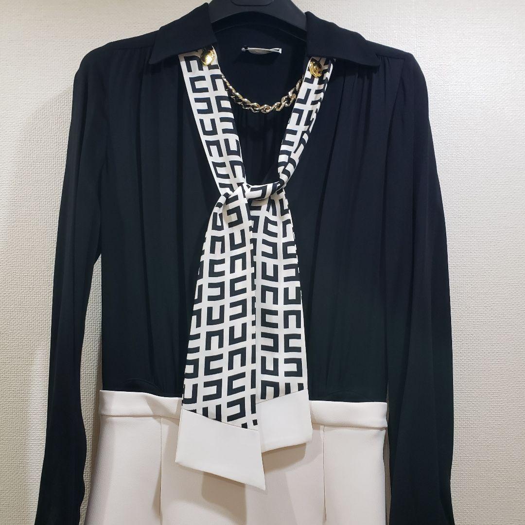 エリザベッタフランキ ワンピース シュミーズドレス スカーフ ボウタイ