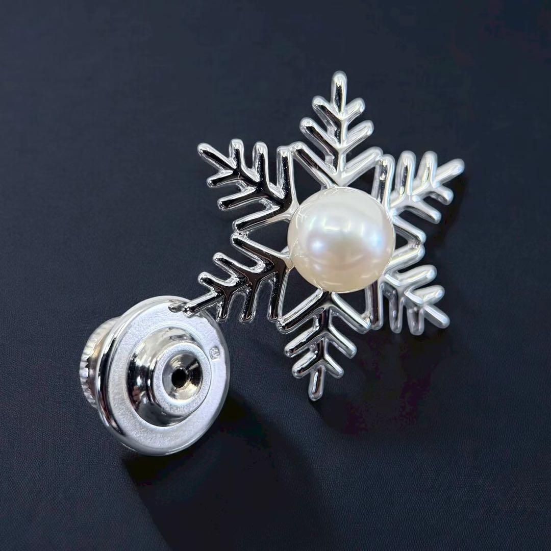 新品同様】ミキモト ピンブローチ バッチ コサージュ アコヤ パール 雪