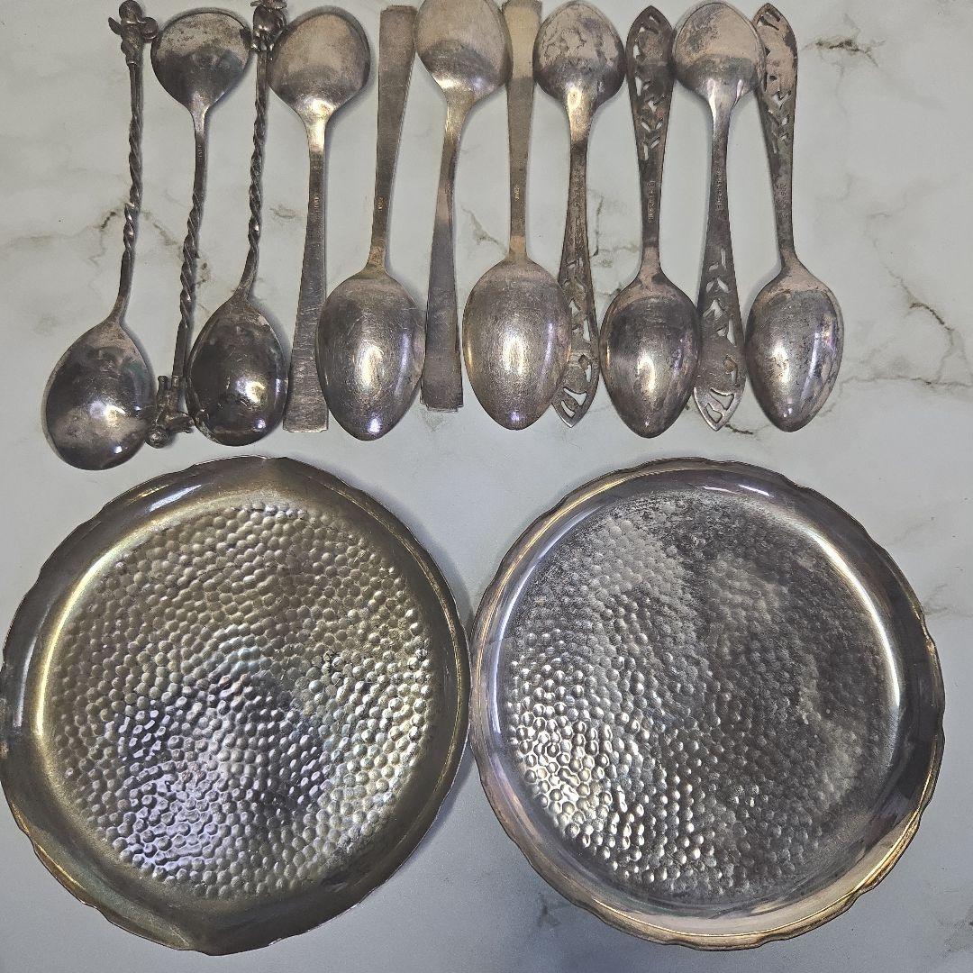 スプーン8本と皿2枚のセット950silverの通販はau PAY マーケット