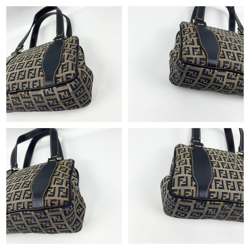 FENDI ズッキーニ ネイビー がま口 ハンドバッグ ミニバッグ マンマ