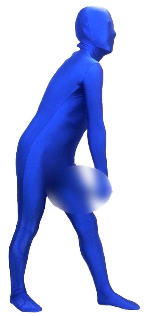 即購入OK。Mサイズロイヤルブルー男性凸仕様ゼンタイフルフェイスマスク全身タイツ