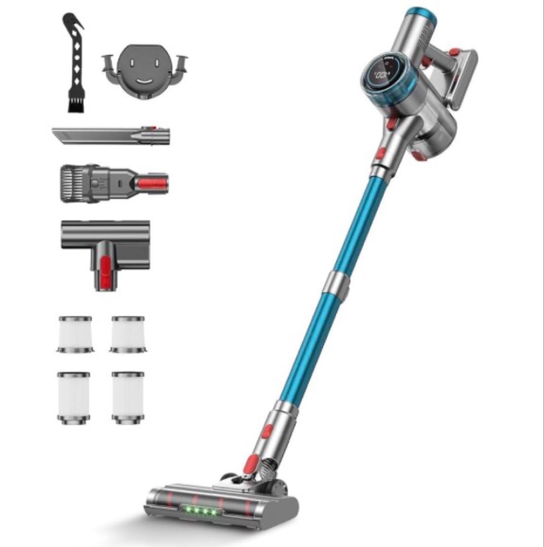 掃除機 コードレス92Kpa自立式ブラシヘッド・ダニ除去ブラシ付き60分