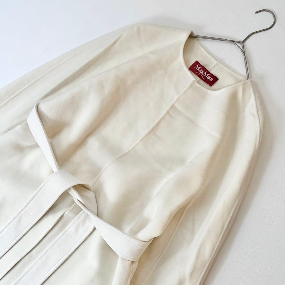 極美品✨マックスマーラ クチートアマーノ ノーカラーコート ウール