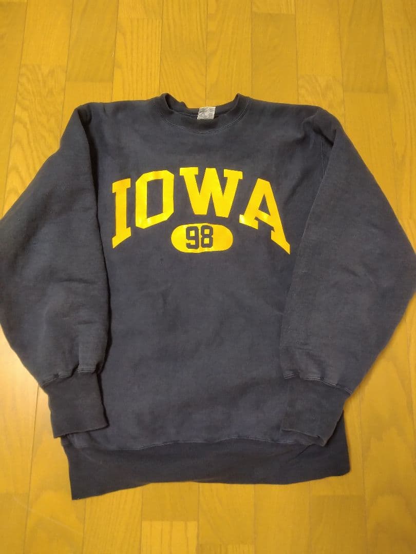 希少 Champion リバースウィーブ Iowa 98 プリントXXL CHAMPION REVERSE WEAVE 90S 「USA製、グリーン×ホワイト、IOWA、XXL