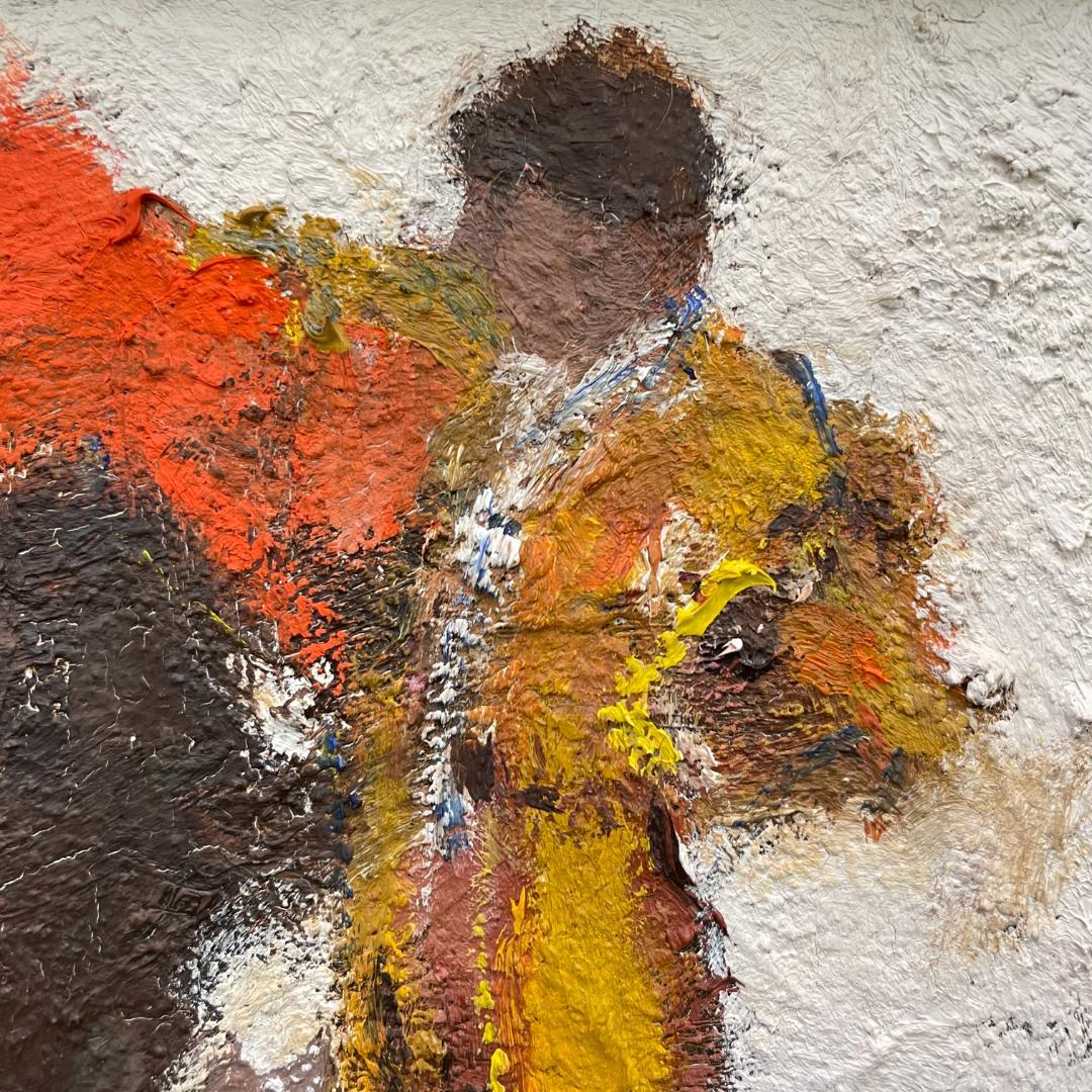 真作保証 友成晴雄『闘牛』油彩 肉筆 厚塗り 本人直筆サインあり