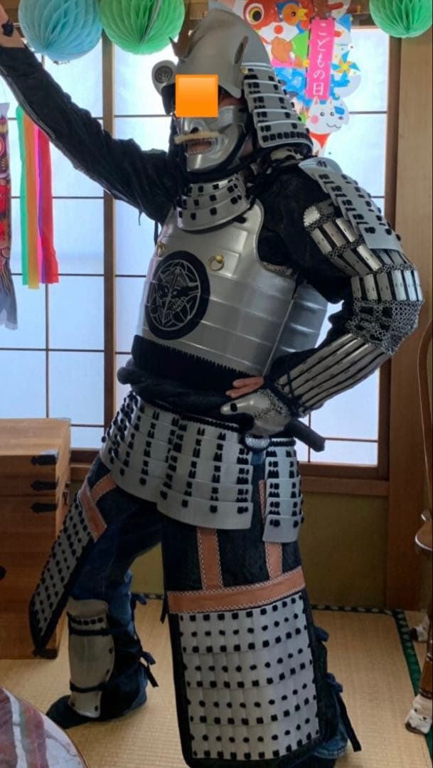 甲冑兜本物こどもの日桐箱入り撮影