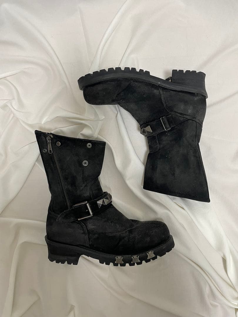 00s SEMANTIC DESIGN Suede Engineer Boots - メルカリ