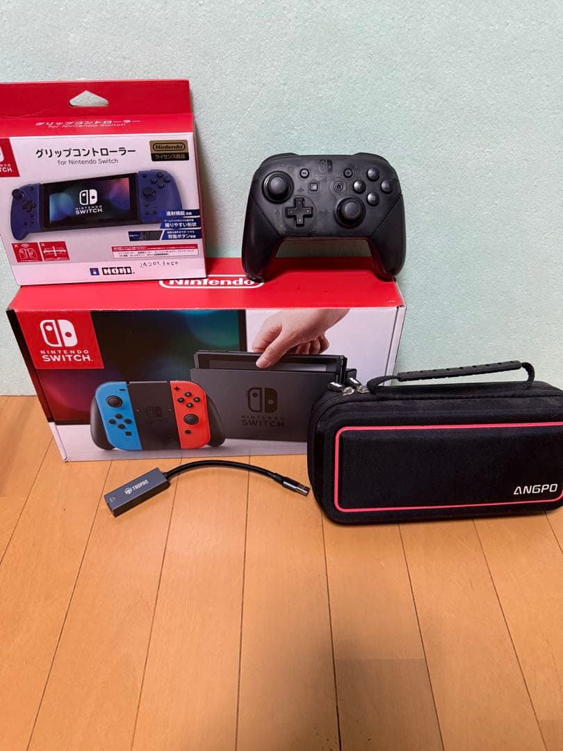 Switch 本体 ネオンブルー ネオンレッド proコントローラー、他セット Nintendo Switch ネオンブルー・ネオンレッド 任天堂 ゲーム機 本体