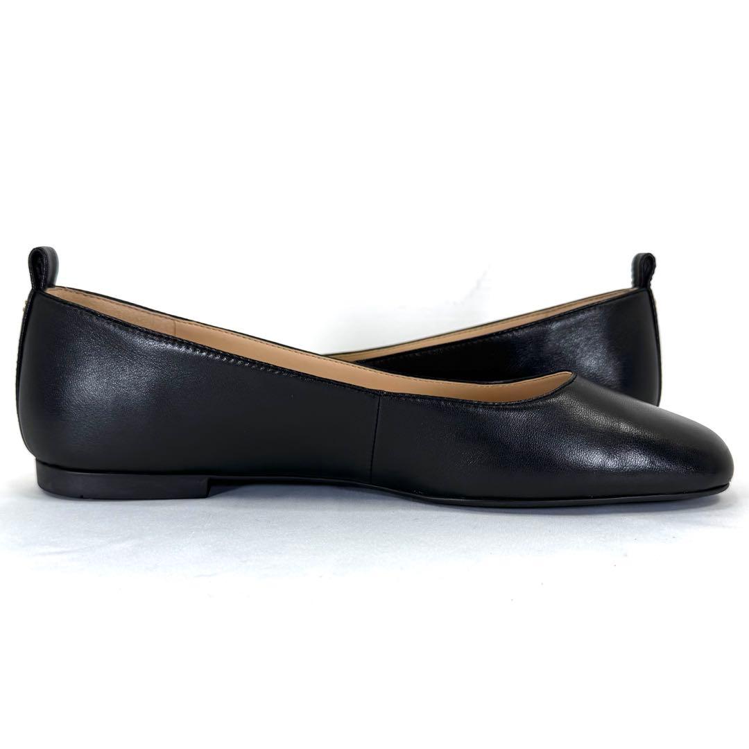 【未使用級】COACH コーチ フラットシューズ レザー ブラック 24.5cm