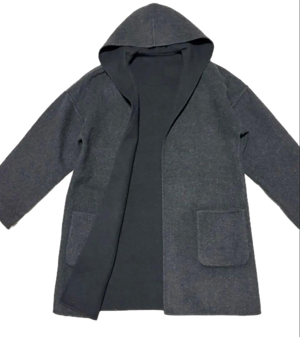 セオリーリュクス リバーシブル ウールコート ベルト付 フード