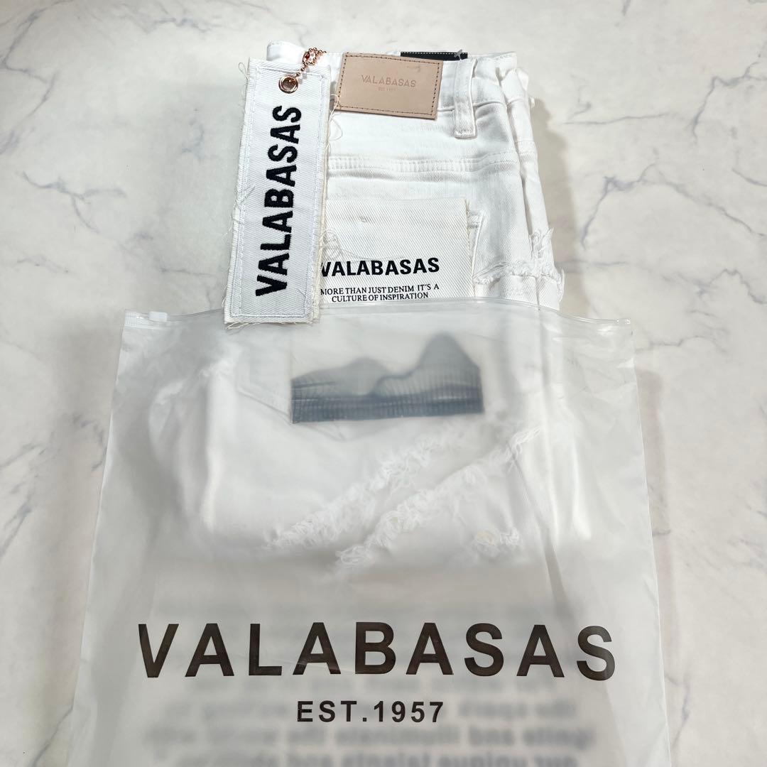 valabasas バラバサス クラッシュスキニーフレアデニム ホワイト 30