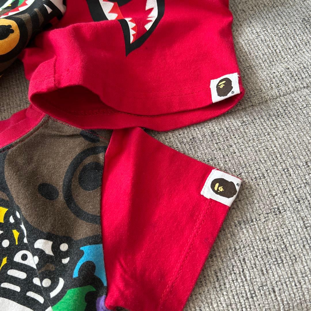 BAPEKIDSカラフルキャラクターTシャツ＆ショートパンツセット80cm正規品