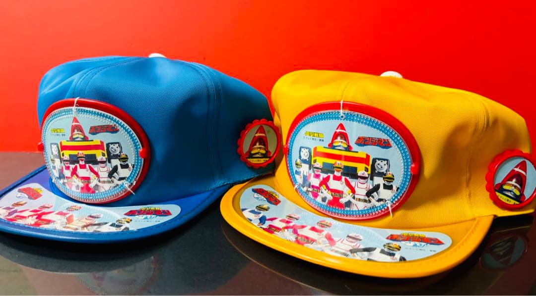 デッドストック 激レア 電撃戦隊 チェンジマン 帽子 青 黄色 - メルカリ