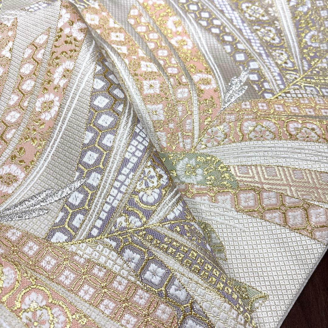 正絹　袋帯《生成り　大王松》