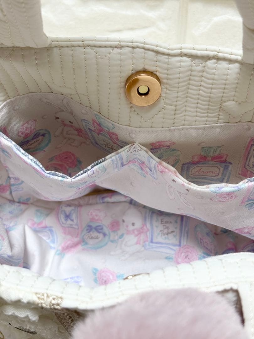 ゆ*ら様 コヤンイサムチョン ハンドメイド ギャザーバッグ白 ルミ