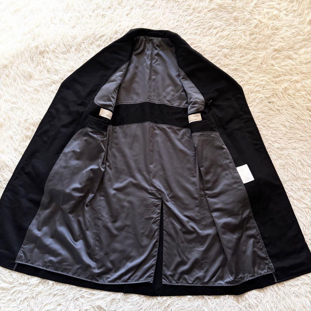 <美品>LARDINI キャメル100% ブラック ダブルチェスターコート 46 美品>LARDINI キャメル100% ブラック ダブルチェスターコート 46