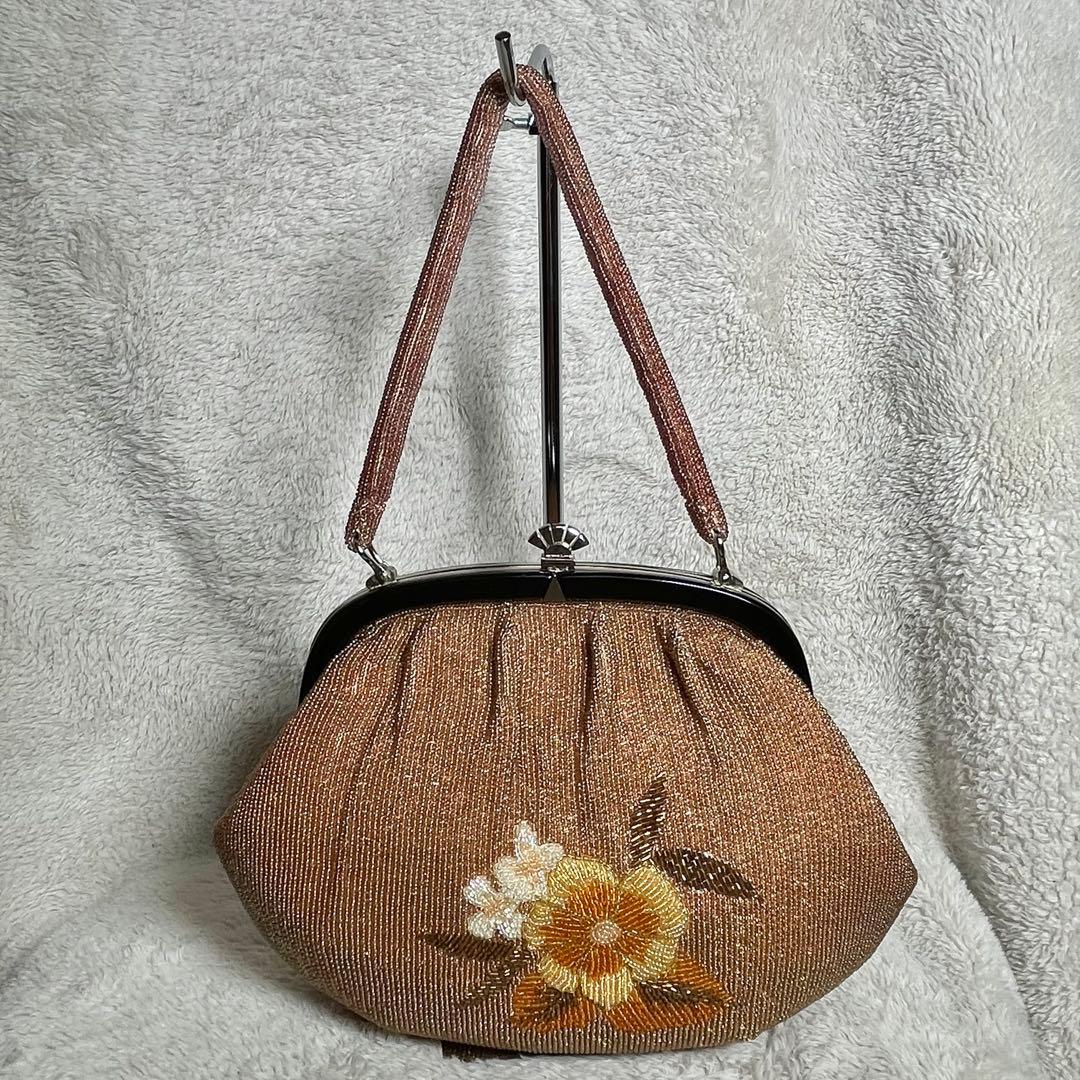 ヴィンテージ ビーズバッグ 総ビーズ ビーズ刺繍 レトロビーズ刺繍の