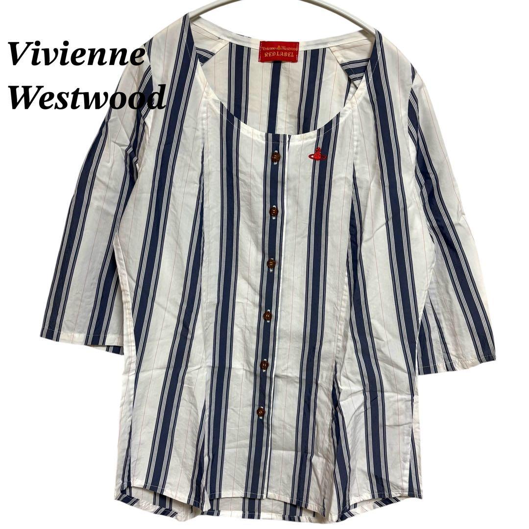 ヴィヴィアンウエストウッド レッドレーベル シャツ オーブ ストライプ
